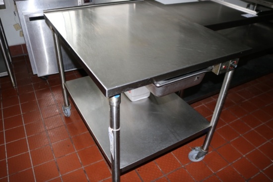 Jero 30" x 40" stainless table with 1 drawer - heater controls - toaster ta