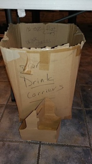 1/4 Case cardboard 2 cup drink carriers