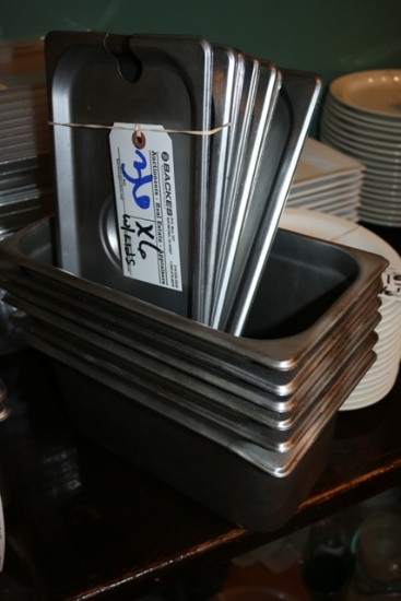 Times 6 - 1/3 x 6" Stainless inset pans with lids