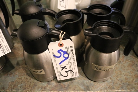 Times 5 - Stainless thermal milk pots - 3 missing lids