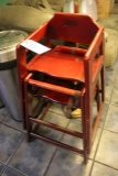 2 Cherry finished high chairs - both need repairs