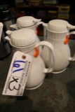 Times 3- White thermal coffee pots