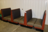 Times 3 - Patterned back - Olive seated 4 passenger booths