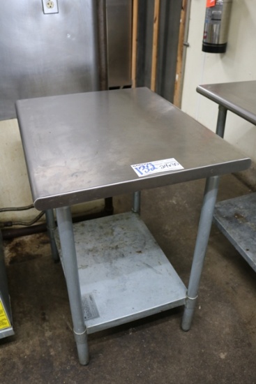 24" x 30" stainless table with galvanized undershelf