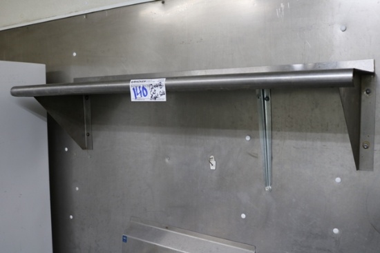 12" x 48" stainless wall mount shelf - right side cut