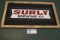 Surly brewing metal framed wall sign