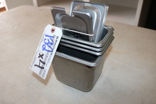 Times 4 stainless inset pans - 3) 1/9 x 4 & 1) 1/6 x 6