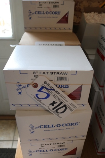 Times 10 boxes of 8" fat straws