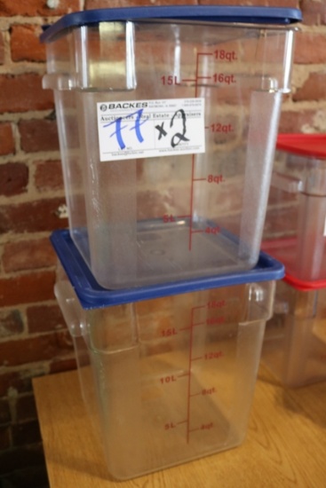 Times 2 - 18 quart food storage containers w/ lids
