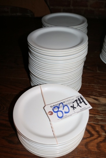 Times 74 White melamine 9" round plates