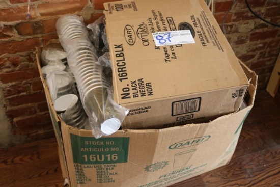 Box of 16 oz. cups w/ lids
