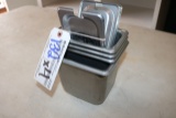 Times 4 stainless inset pans - 3) 1/9 x 4 & 1) 1/6 x 6