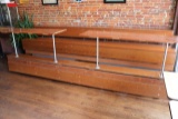 12' Wood Mahogany 3 tier bleacher w/ 2 tables from local school