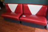 Red & white metallic 4 person booth