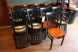 Times 16 Black metal frame & wood seat dining chairs