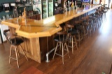 24’ Maple basketball floor front bar w/ 2 ½” galvanized pipe foot rail