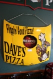 Dave's Pizza car hood
