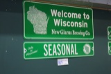 Times 4 - New Glarus welcome to wisconsin metal wall signs