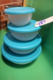 Round plastic Tupperware containers