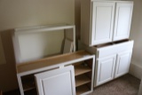 Upper & lower white cabinets to go