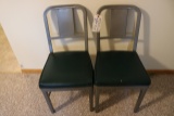 Pair of metal framed chairs