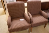 Pair of high back arm chairs