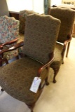 Pair of high back arm chairs