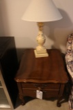 Pair matching end tables with 2 lamps