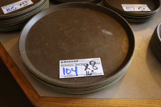 Times 8 - 16" round brown service trays