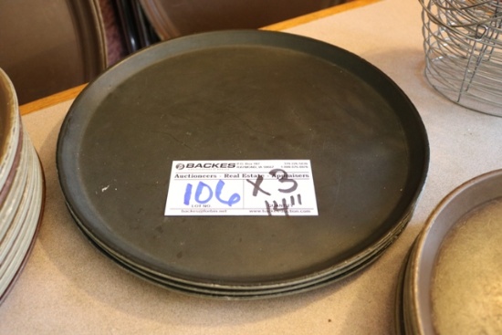 Times 3 - 14" round black service trays