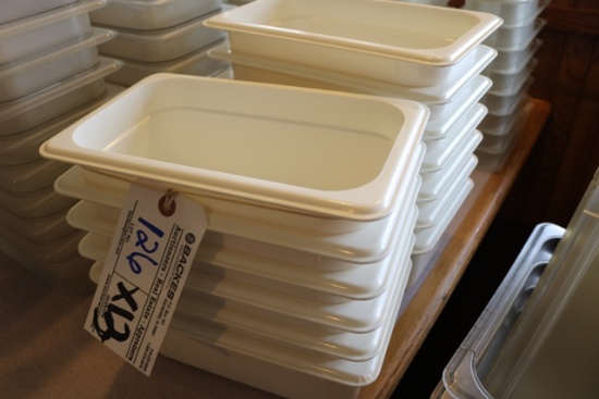 Times 13 - 1/4 x 4" white acrylic inset pans - no lids