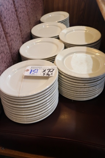 Times 72 - 9.75" Tuxton white plates - some chipped edges