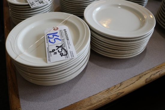Times 52 - 9" Oneida white plates - some chipped edges