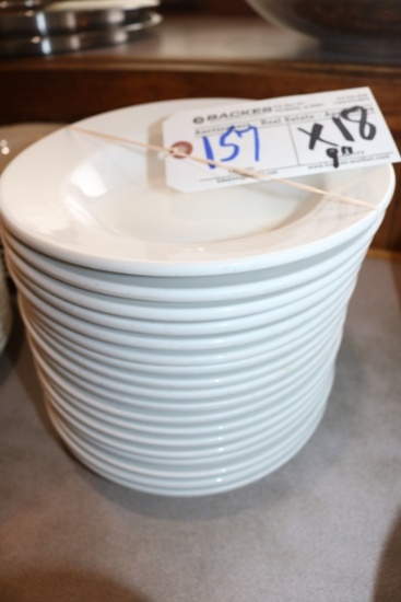 Times 18 - 9" white china soup/pasta bowls - some chipped edges
