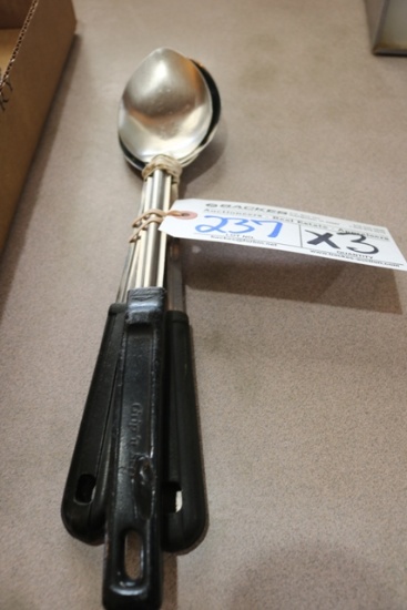Times 3 - Black handled stainless serving spoons