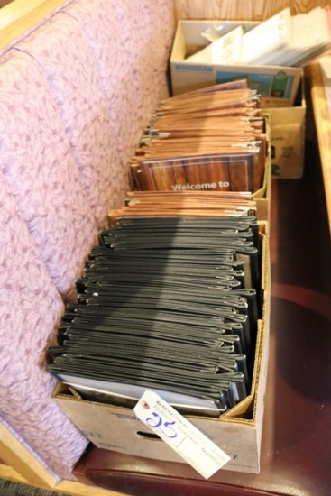 3 fold black menus & 2 fold brown menus