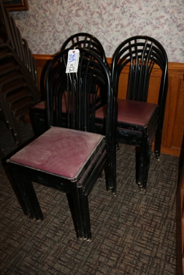 Times 12 - Black metal frame with mauve vinly dining chairs