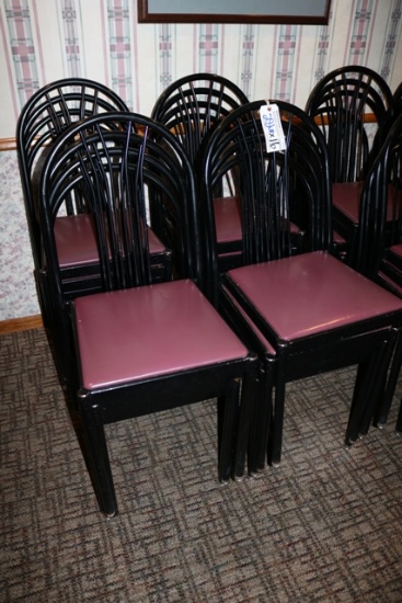 Times 16 - Black metal frame with mauve vinly dining chairs