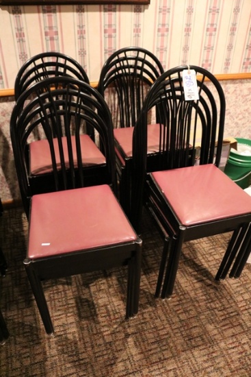 Times 16 - Black metal frame with mauve vinly dining chairs