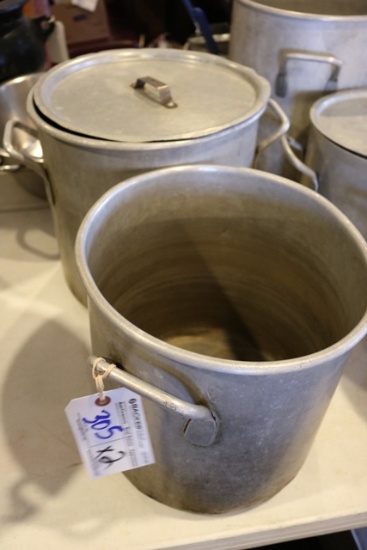 Times 2 - 20 & 25 quart aluminum stock pots - 1 lid