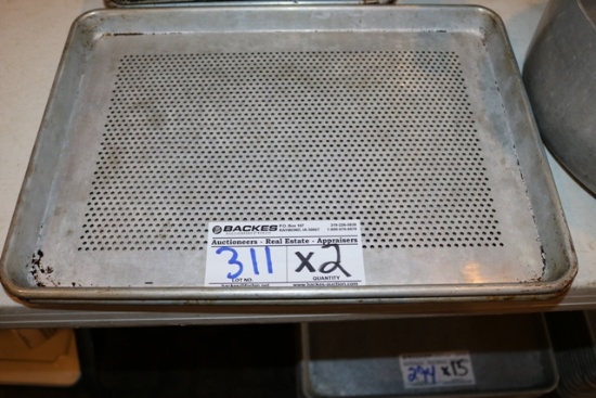 2 - 1/2 sized aluminum perforated sheet pans