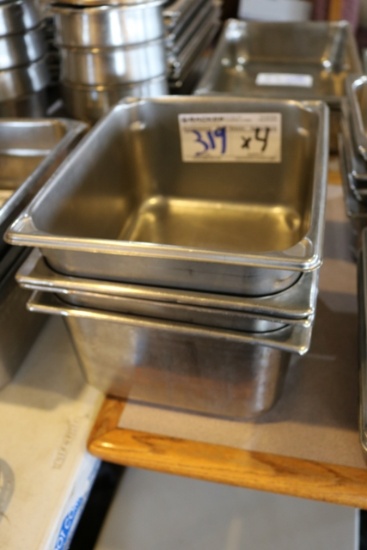 Times 4 - 1/2 x 6" stainless inset pans