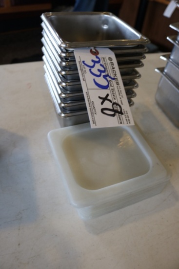 Times 8 - 1/6 x 4" stainless inset pans with acrylic lids