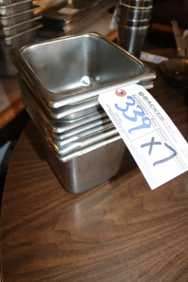 Times 6 - Stainless inset pans - 5) 1/6 x 4" & 1) 1/6 x 6"