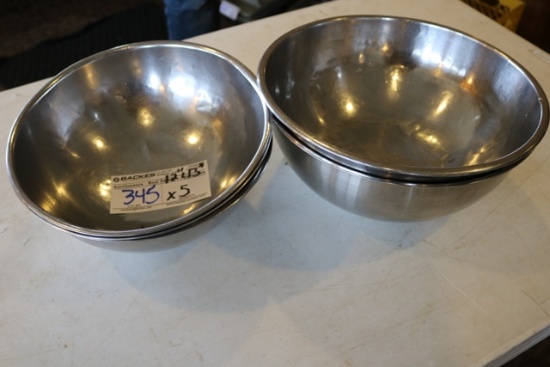Times 5 - 12 & 13" stainless mixing bowls