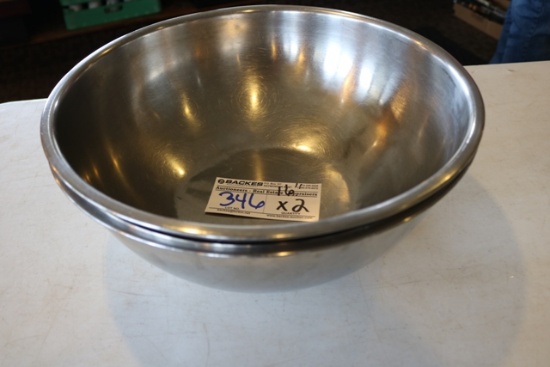 Times 2 - 16" stainless mixing bowls