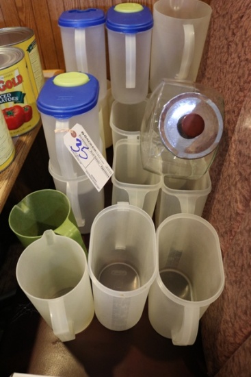 Plastic pitchers - missing lids & cookie jar