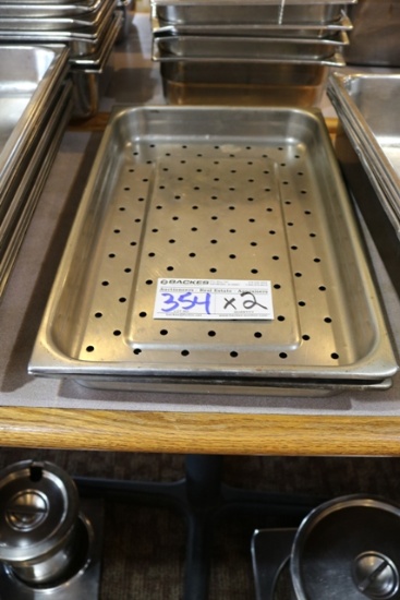 Times 2 - 12" x 20" x 2" perforated stainless inset pans