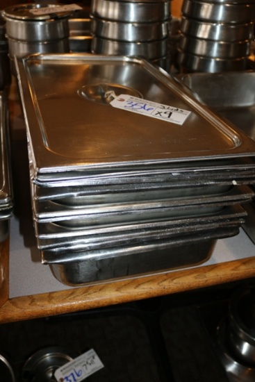 Times 9 - 12" x 20" x 4" stainless inset pans with lids