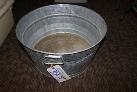18" Round galvanized wash basin